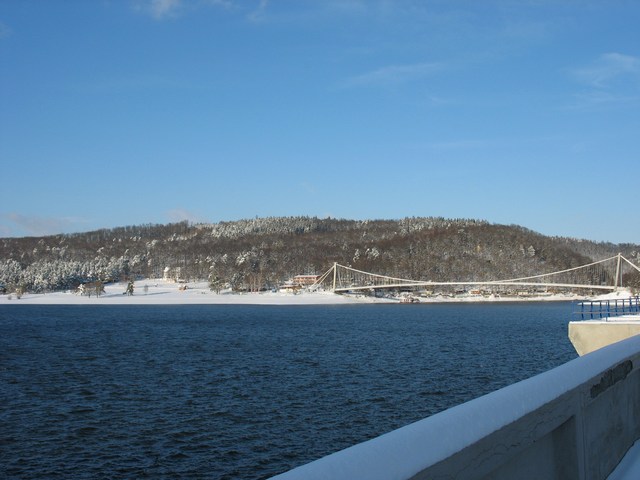 Jezero Vranovsk pehrady a Vranovsk pl v zim